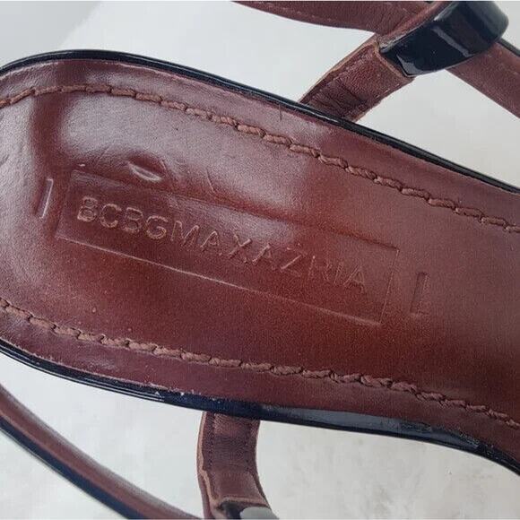 BCBG MaxAzaria Brown Peep Toe Sandals Sz 6.5 - Picture 7 of 10